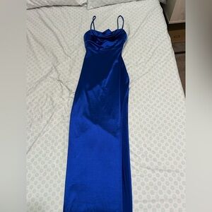 Windsor Royal Blue Satin Prom Dress
